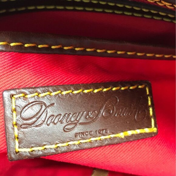 Dooney & Bourke Brown Leather Satchel Handbag with Lock Charm VTG - Picture 3 of 14